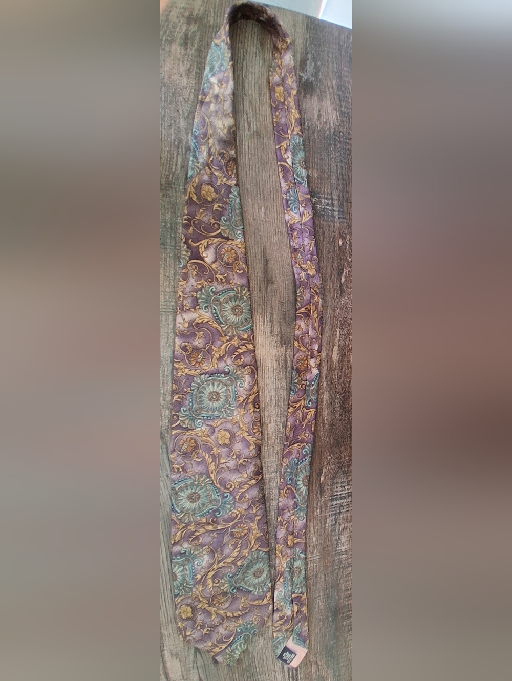 Christian Dior Silk Tie/ Vintage/ Purple and Teal Paisley - Picture 3 of 9
